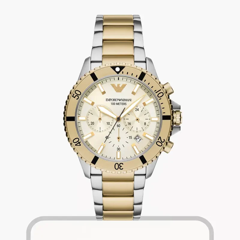 Emporio Armani World Explorer Cream Dial Men's Watch- AR11606